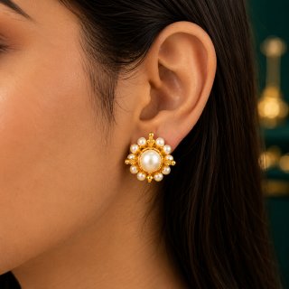 🤍 Pearl Stud Earrings - 3.420GM