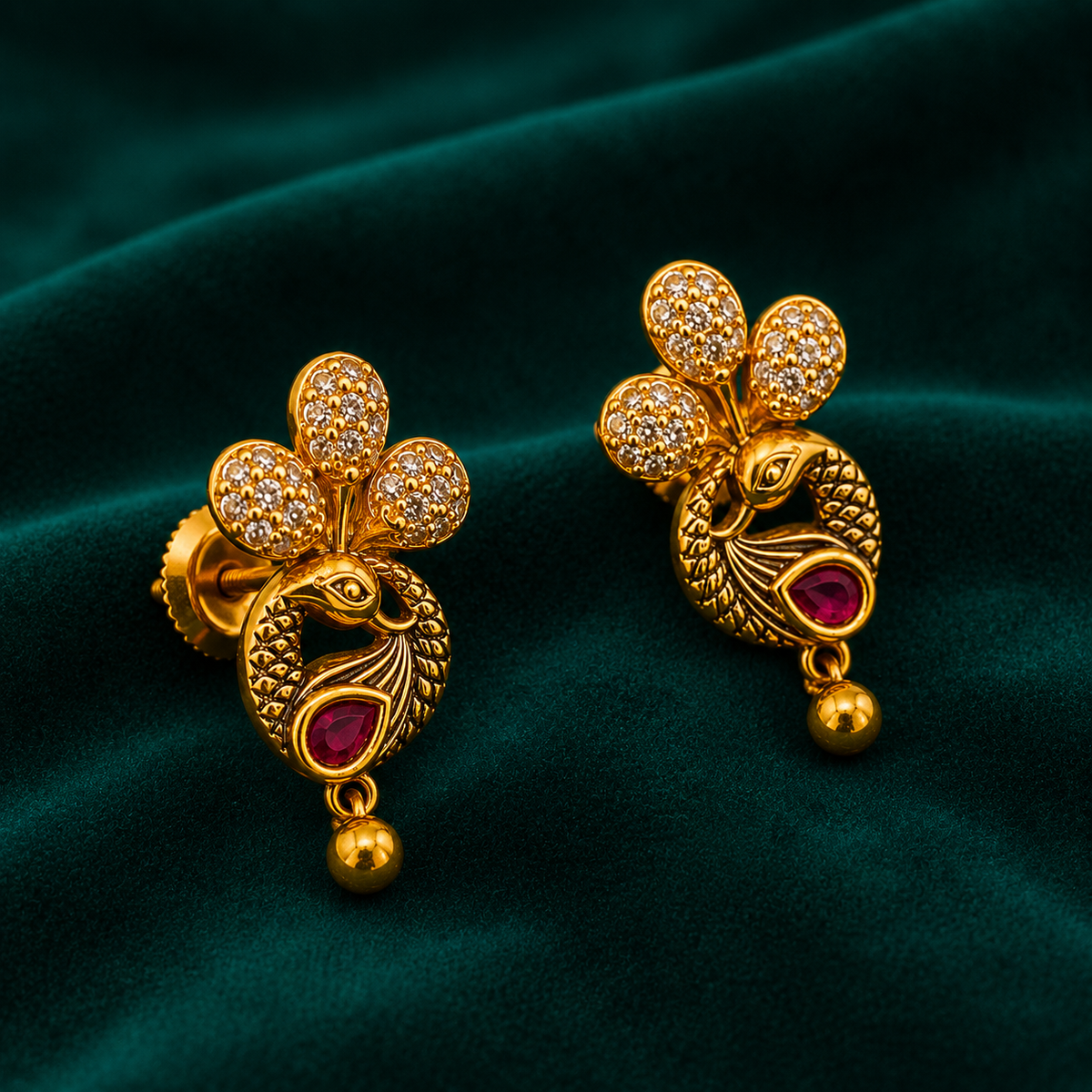 🦚 Mayurmani Studs -6.410GM
