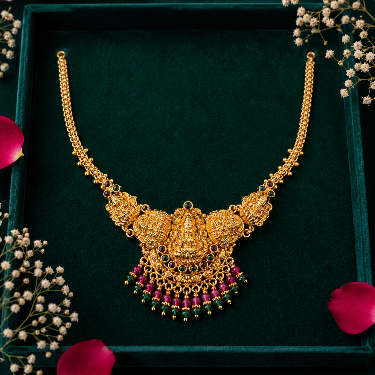 🦚 Sri Vaibhavi Lakshmi Temple Necklace - 13.195GM