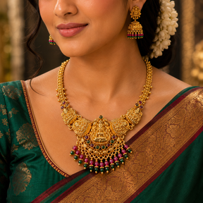 🦚 Sri Vaibhavi Lakshmi Temple Necklace - 13.195GM